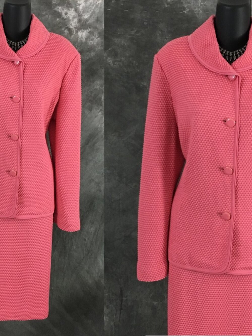 BEAUTIFUL St John knit pink jacket skirt suit size 12 - Picture 2 of 10